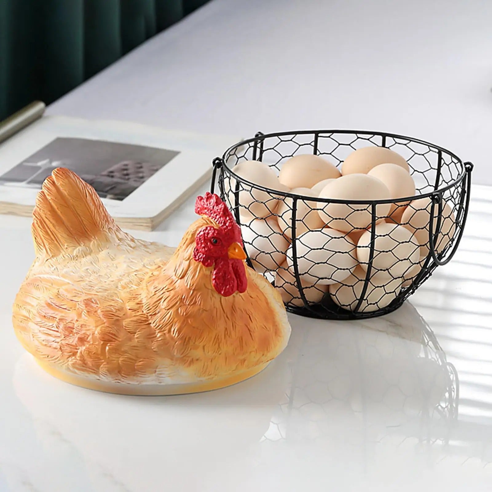 Panier œufs métal poule - Prati - Kitchen