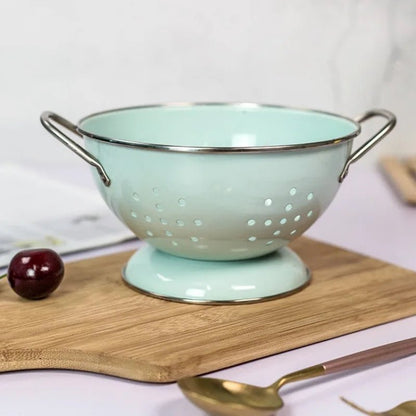 Passoire Cuisine Émaillée Rétro Vintage | Acier Émail Grand Modèle - Prati - Kitchen