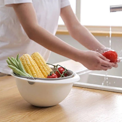 passoire cuisine multifonction : avec poids vert dedans