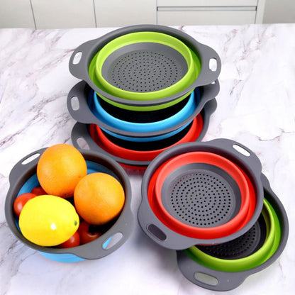 passoire pliable en silicone : exposer avec fruits