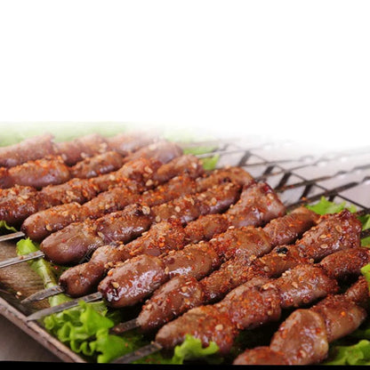 pique à brochette Inox réutilisable : avec viande sur gril