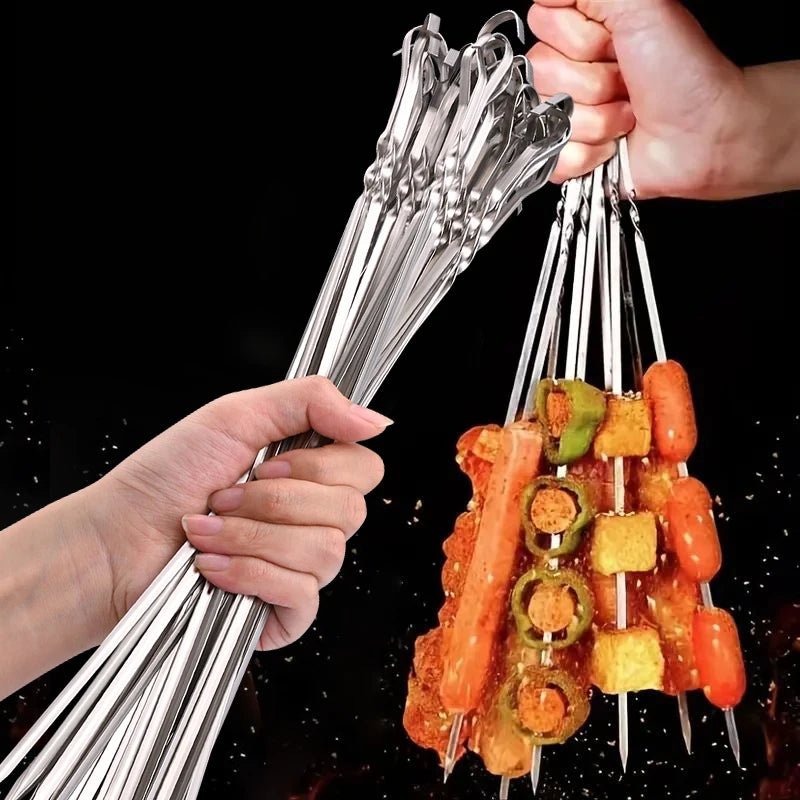 pique à brochette Inox réutilisable : dans main
