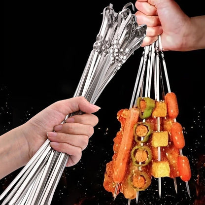 pique à brochette Inox réutilisable : dans main