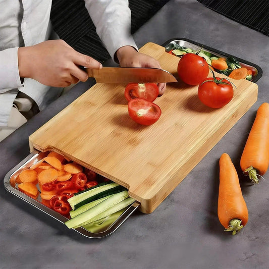 Planche à découper bambou et plateau inox - Prati - Kitchen