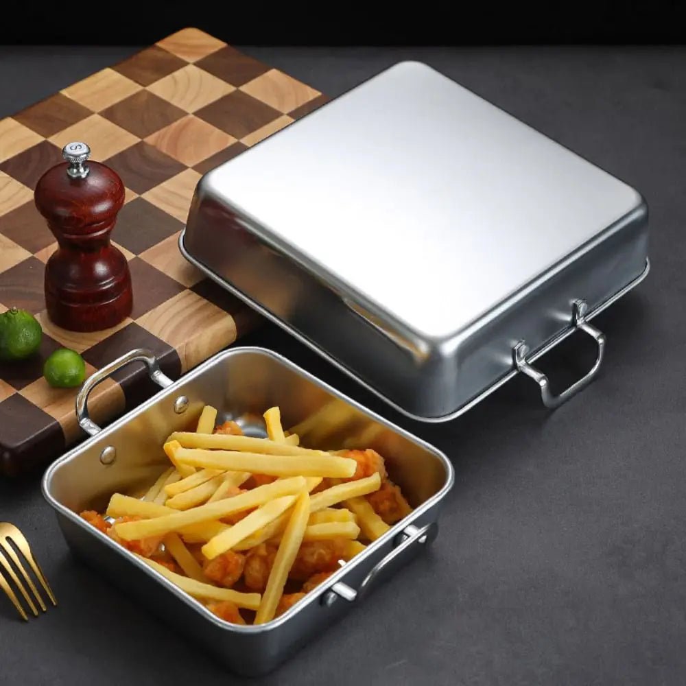 plat à four argent avec frites