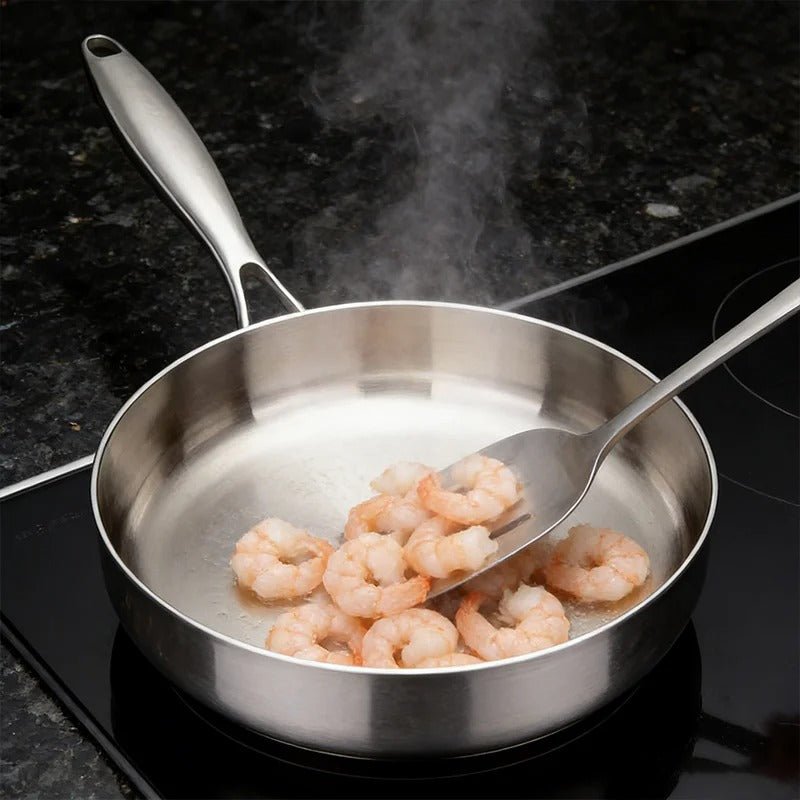 Poêle en Acier Inoxydable 18/10 Haute Qualité | Tous Feux dont Induction | Revêtement Sain sans PFOA pour Saisir et Griller - Prati - Kitchen