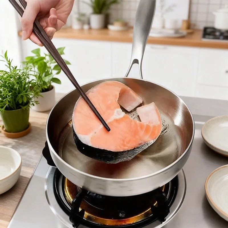 Poêle en Acier Inoxydable 18/10 Haute Qualité | Tous Feux dont Induction | Revêtement Sain sans PFOA pour Saisir et Griller - Prati - Kitchen