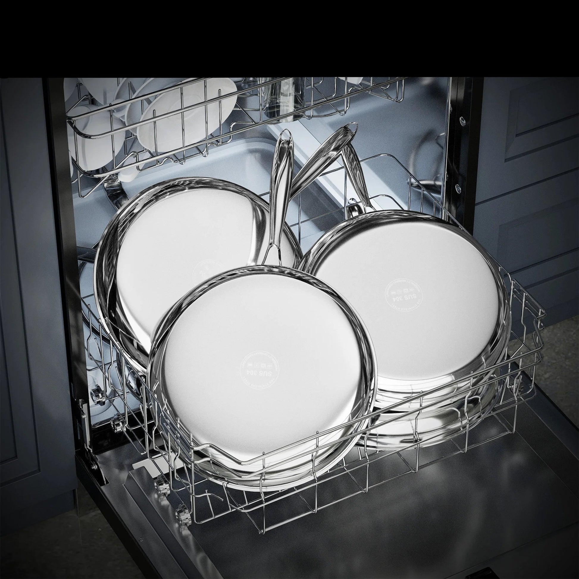 poêles en acier inoxydable poli rond - Induction - Prati - Kitchen