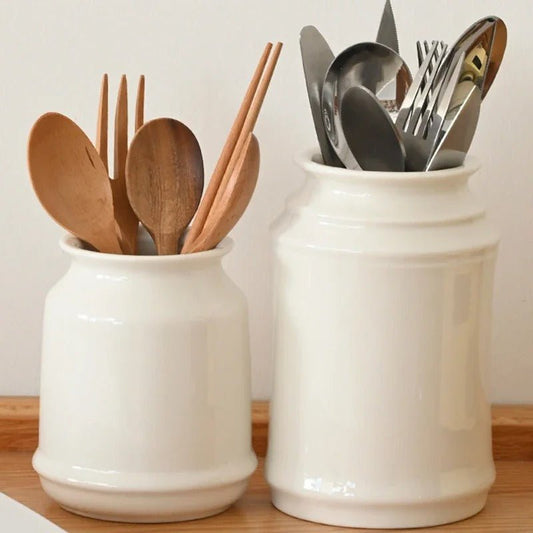Pot à ustensiles en céramique blanche pour cuisine - Prati - Kitchen