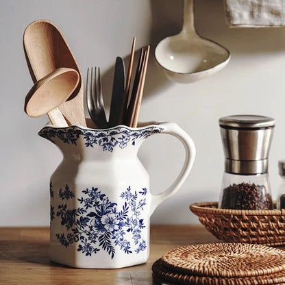 Pot à ustensiles vintage céramique fleuri - Prati - Kitchen