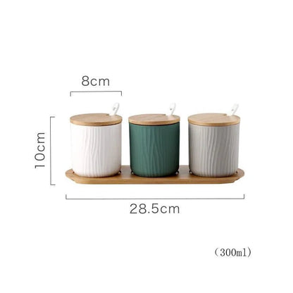 Pots à Condiments Céramique Style Nordique (Sucrier Salière Épices) | 3 Pièces - Prati - Kitchen