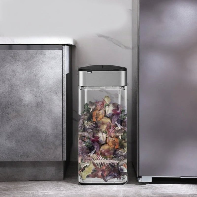 Poubelle automatique inox à roulettes - Prati-Kitchen