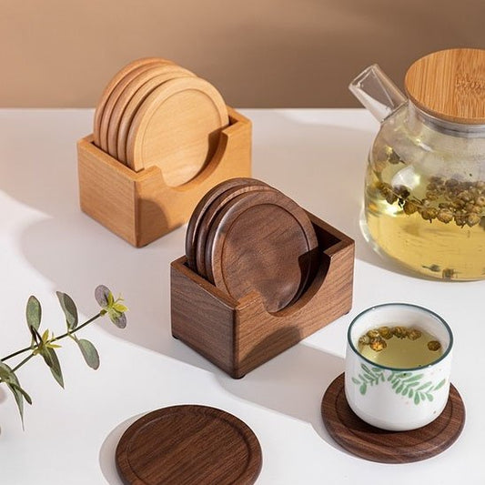 Dessous de verre en bois naturel