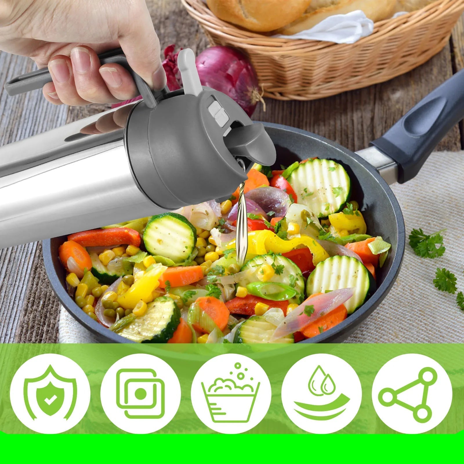 pulvérisateur d'huile de cuisine en acier inoxydable - Prati - Kitchen