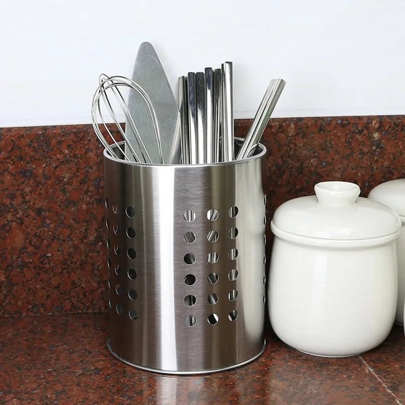 range- ustensile- de- cuisine- en- acier- inoxydable - organisateur- pour- plan -de- travail : ranger- sur- plan- de- travail- marron