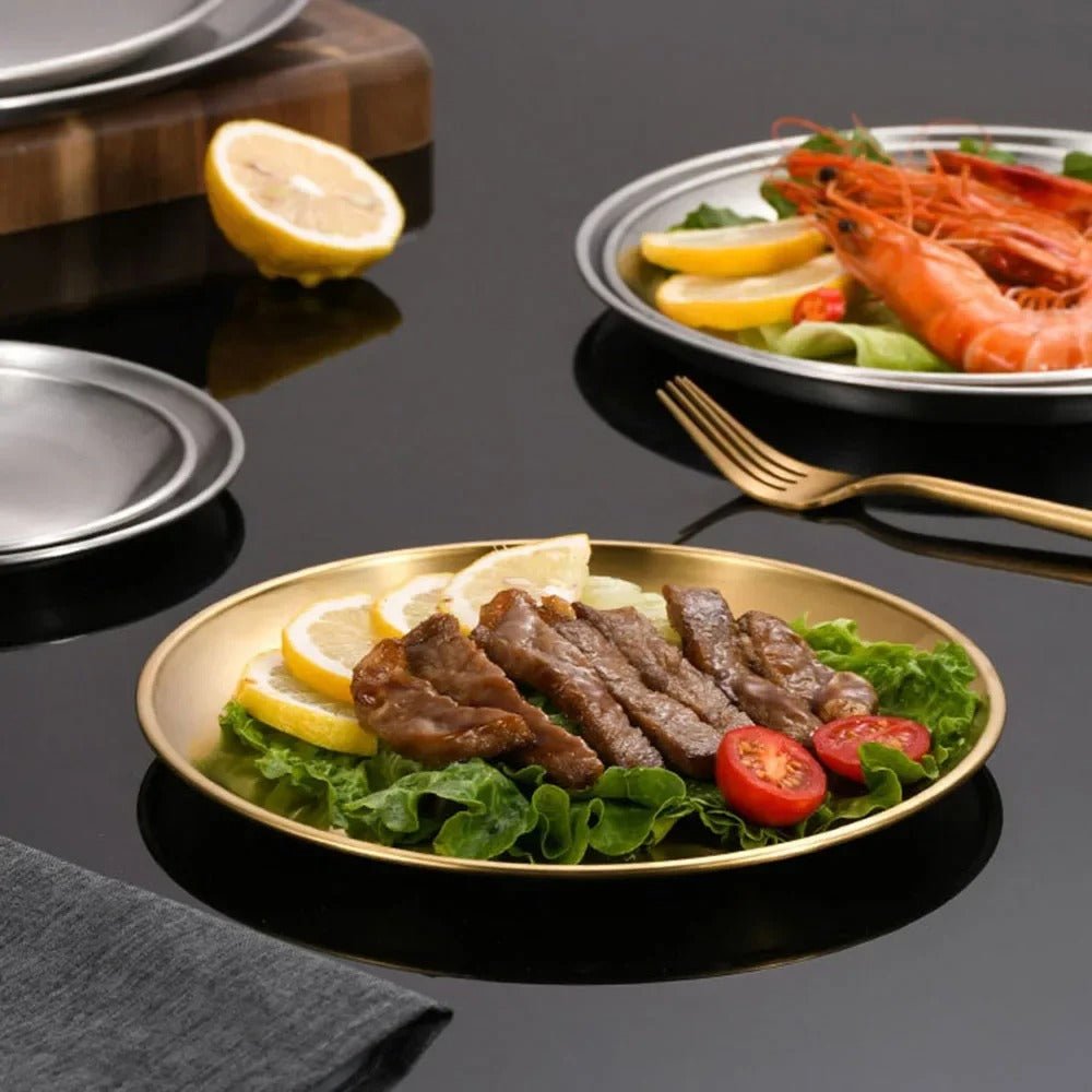 Service 8 assiettes inox antirouille | taille : 23cm - Prati - Kitchen