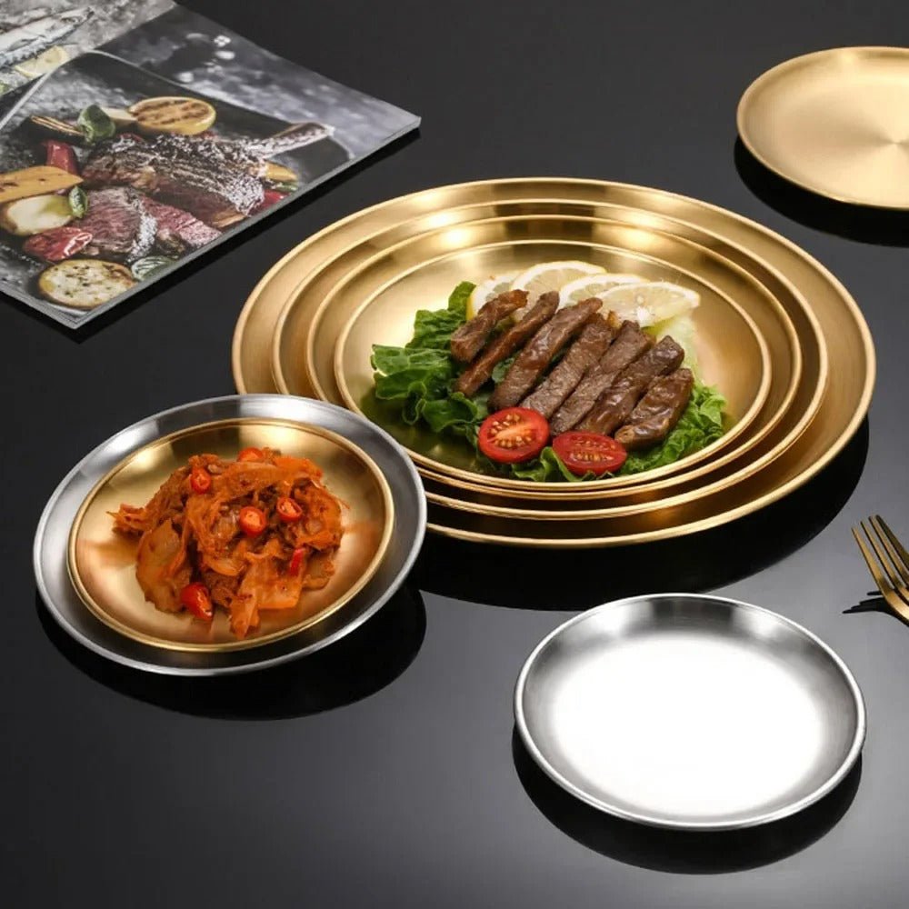 Service 8 assiettes inox antirouille | taille : 23cm - Prati - Kitchen