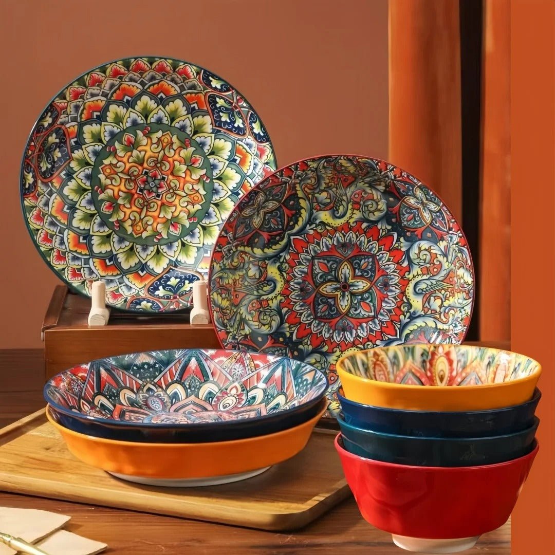 Service de table 16 pièces en céramique bohème | Complet (4 personnes) - Prati - Kitchen