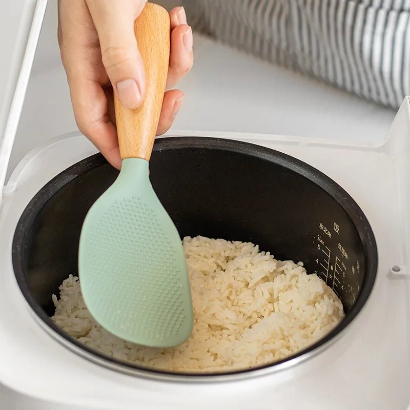Spatule à Riz Ergonomique sans BPA pour Autocuiseur et Wok | Cuillère à Riz en Silicone Antiadhésive Haute Température - Prati - Kitchen