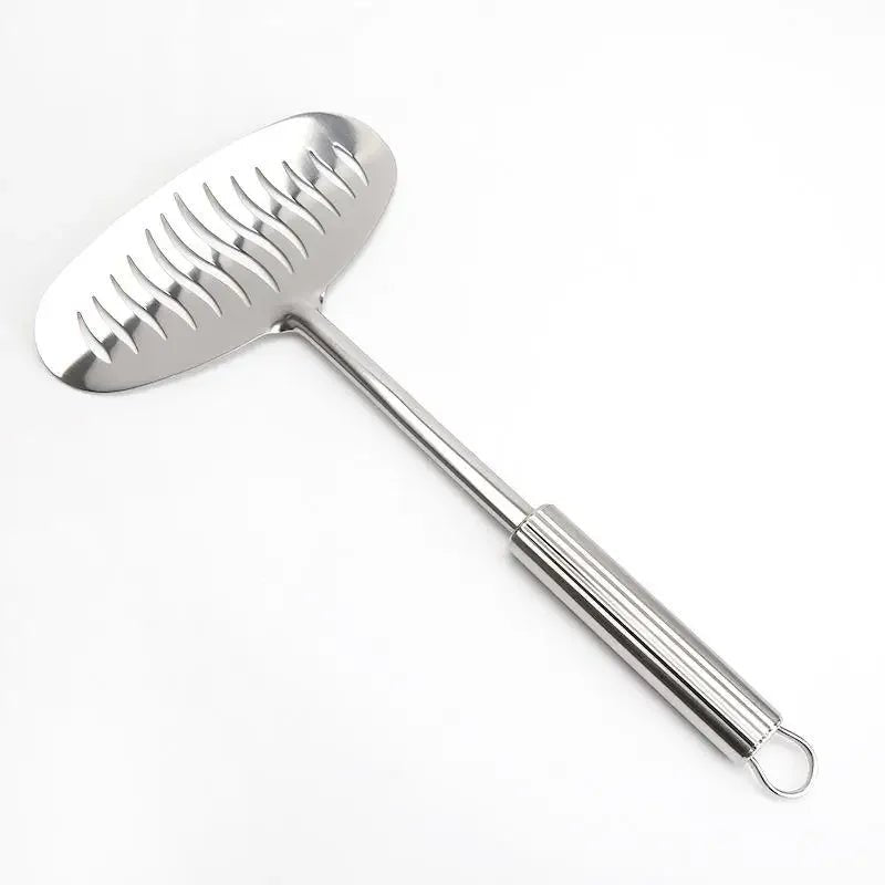 Spatule de Cuisine Antiadhésive et Fendue | Spatule à Poisson (Filet) et Steak en Inox | Long Manche Ergonomique pour Œufs et Crêpes - Prati - Kitchen