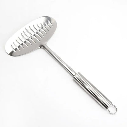 Spatule de Cuisine Antiadhésive et Fendue | Spatule à Poisson (Filet) et Steak en Inox | Long Manche Ergonomique pour Œufs et Crêpes - Prati - Kitchen