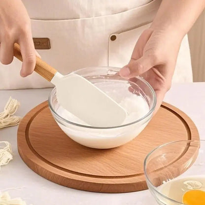 Spatule de cuisine en silicone platine et manche en bois | Résistante à la chaleur - Prati - Kitchen