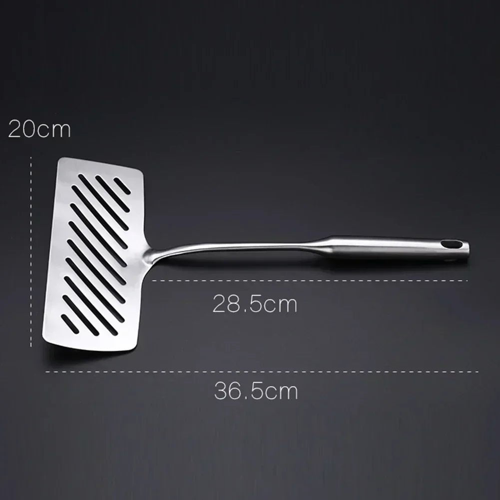 Spatule de Poisson 🐟 et Steak en Inox 18/10 | Retourneur de Poisson Biseauté Extra - Large | Ustensile de Cuisine Fendu Professionnel - Prati - Kitchen