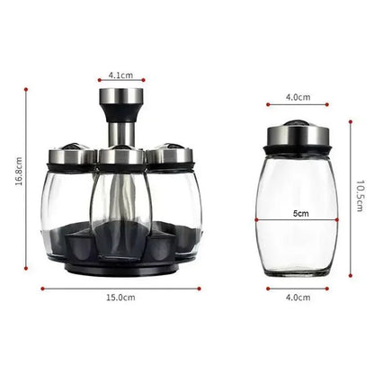 Support de 6 Pots à Épices en Verre | Rangement Cuisine - Prati - Kitchen