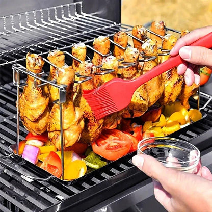 Support vertical pliable en acier inoxydable pour poulet - Prati - Kitchen