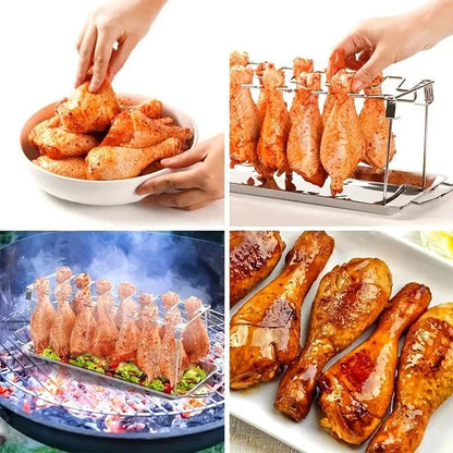 Support vertical pliable en acier inoxydable pour poulet - Prati - Kitchen