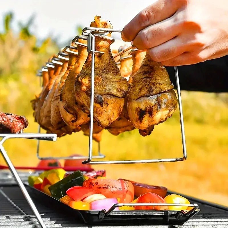 Support vertical pliable en acier inoxydable pour poulet - Prati - Kitchen
