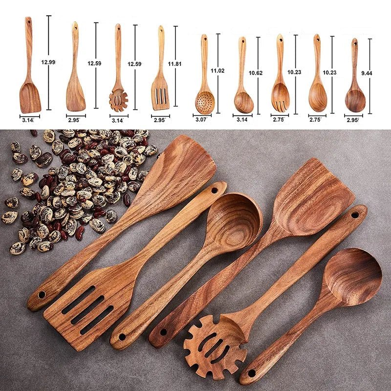 ustensiles- de- cuisine- en- bois d'olivier - spatule-louche :  ustensile- avec- leurs- tailles- exposer