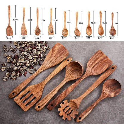 ustensiles- de- cuisine- en- bois d'olivier - spatule-louche :  ustensile- avec- leurs- tailles- exposer