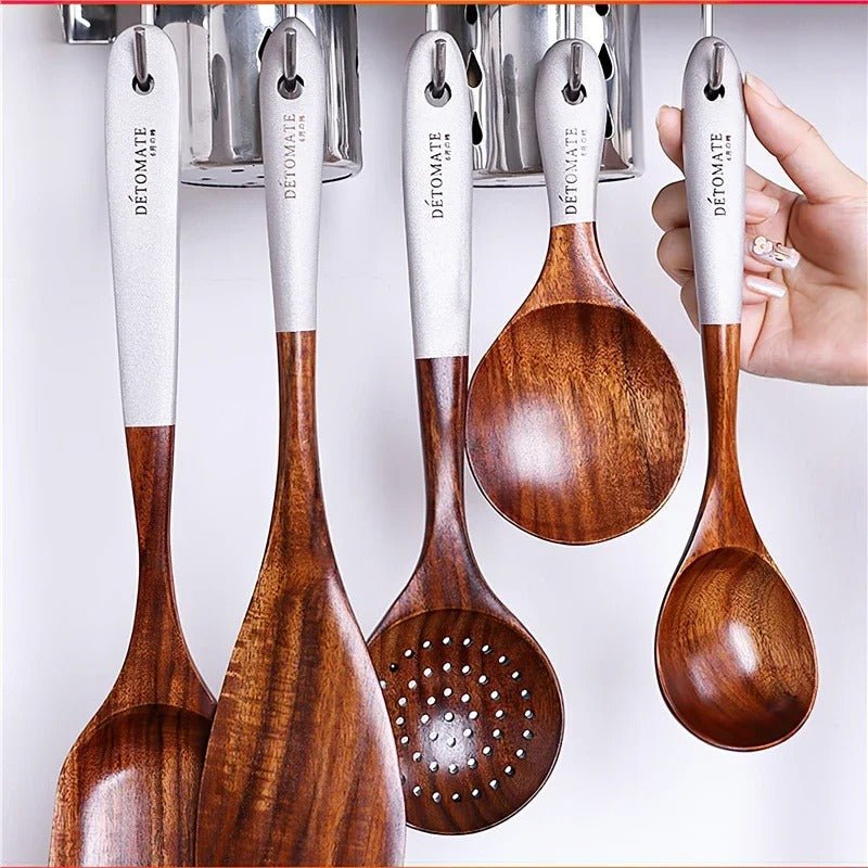 Ustensiles cuisine bois teck naturel - Prati - Kitchen