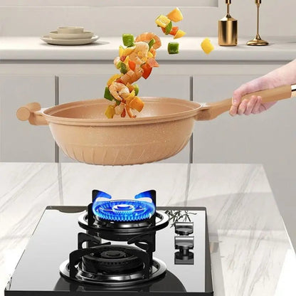 wok en argile antiadhésif avec panier vapeur - Prati - Kitchen