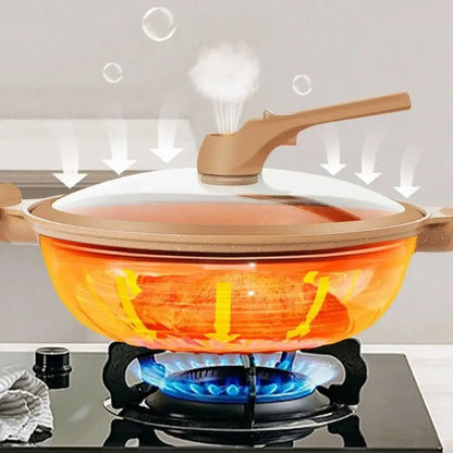 wok en argile antiadhésif avec panier vapeur - Prati - Kitchen