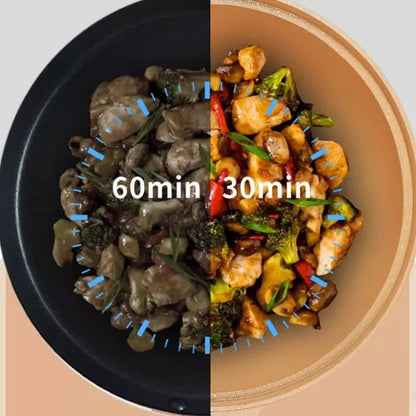 wok en argile antiadhésif avec panier vapeur - Prati - Kitchen