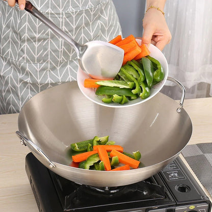 Wok en inox à deux poignées | Cuisine et friture tous feux - Prati - Kitchen