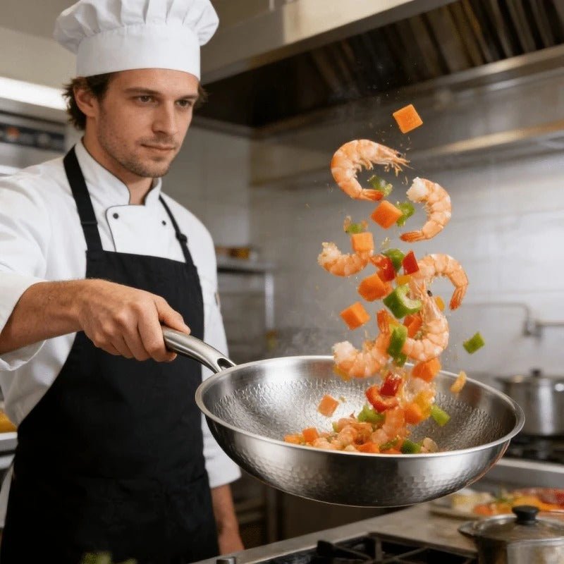 Wok titane pur fond plat - Prati - Kitchen