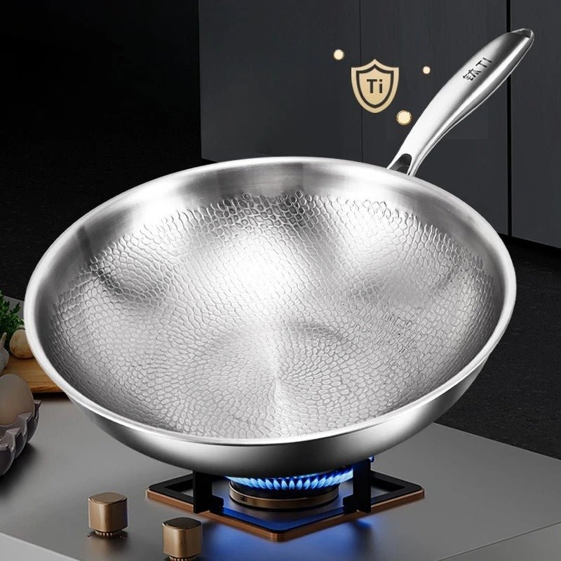 Wok titane pur fond plat - Prati - Kitchen