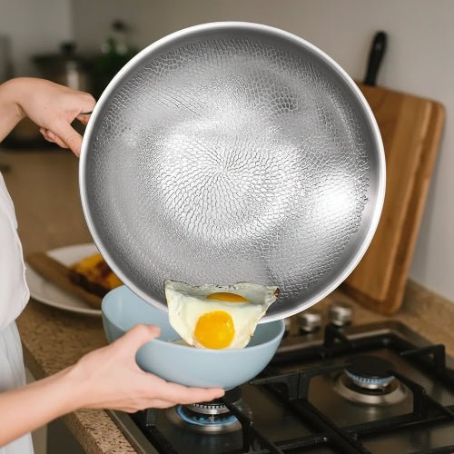 Wok titane pur fond plat - Prati-Kitchen